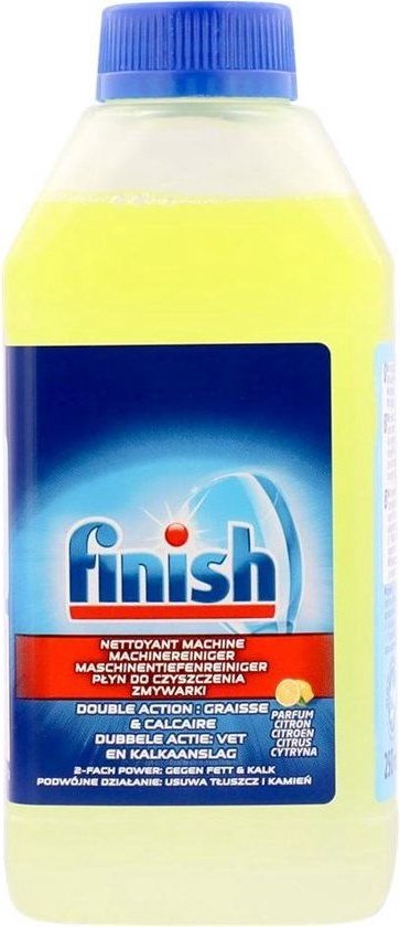 Finish Machine Reiniger - Geel / Blauw - 250 ML - Citroengeur - Vet en Kalkaanslag - Machinereiniger - Vaatwasser - Schoonmaken