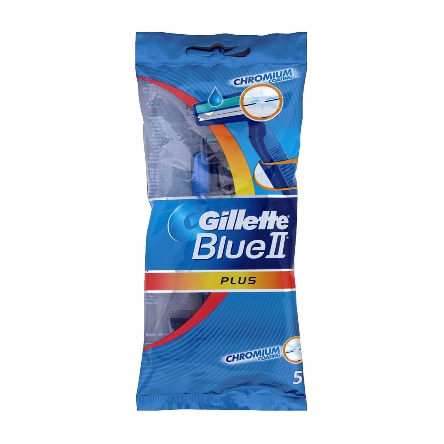 Gillette Blue II Plus - Scheermesjes - Chromium Coating - 5 Stuks