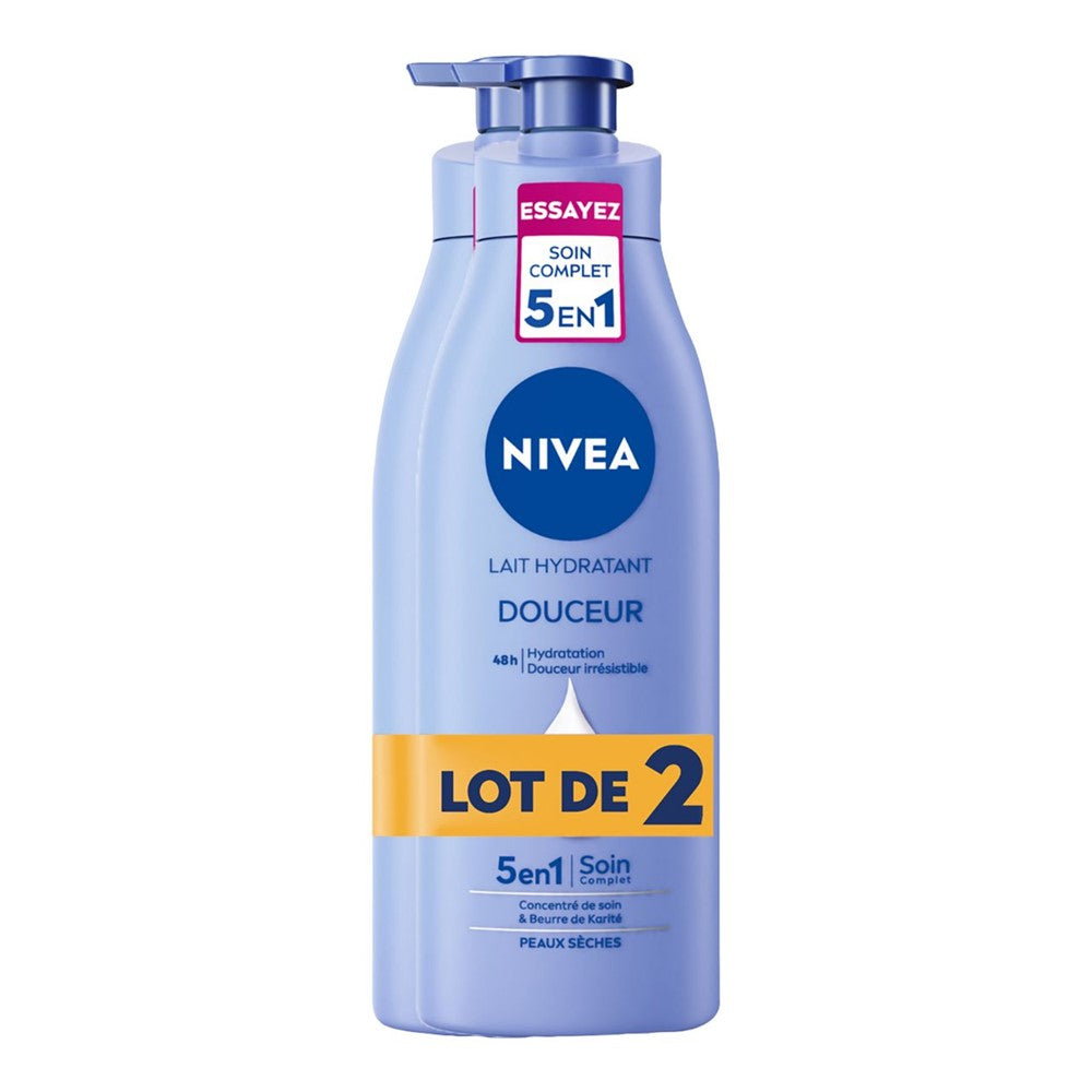 Nivea - Bodylotion - 5-in 1 Pump - Softness Milk - 2x250ml