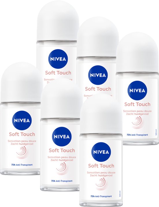 NIVEA Satin Sensation Anti-Transpirant Deo Roller - Zonder Ethylalcohol - 72 uur bescherming - Voordeelverpakking - 6 x 50 ml