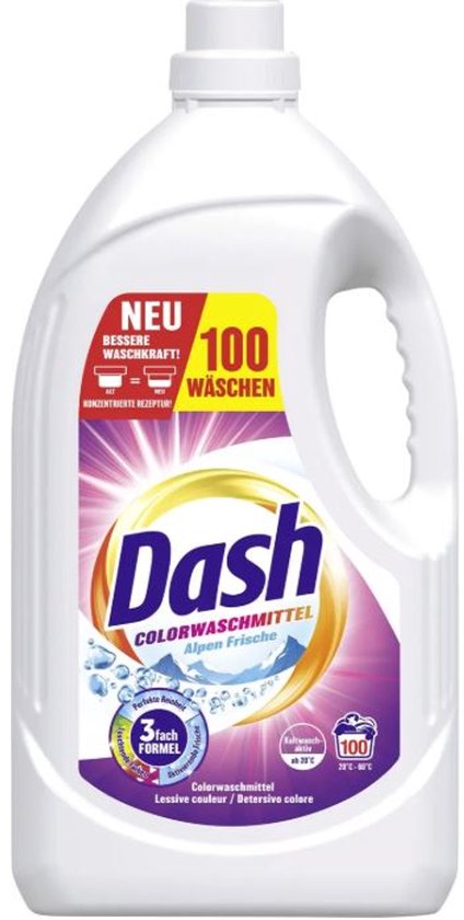 Dash Color Fresh Vloeibaar Wasmiddel - Gekleurde Was - 4,5 L - 100 Wasbeurten - Vloeibare, krachtige reiniging - Beschermt tegen vergrijzing - Voorkomt kleuroverdracht