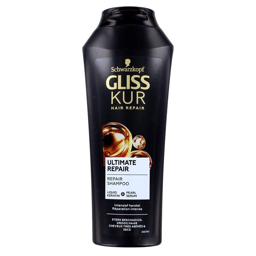 Gliss Kur Hair Repair - Shampoo - Ultimate Repair - Liquid Keratin & Pearl Serum - 250ml