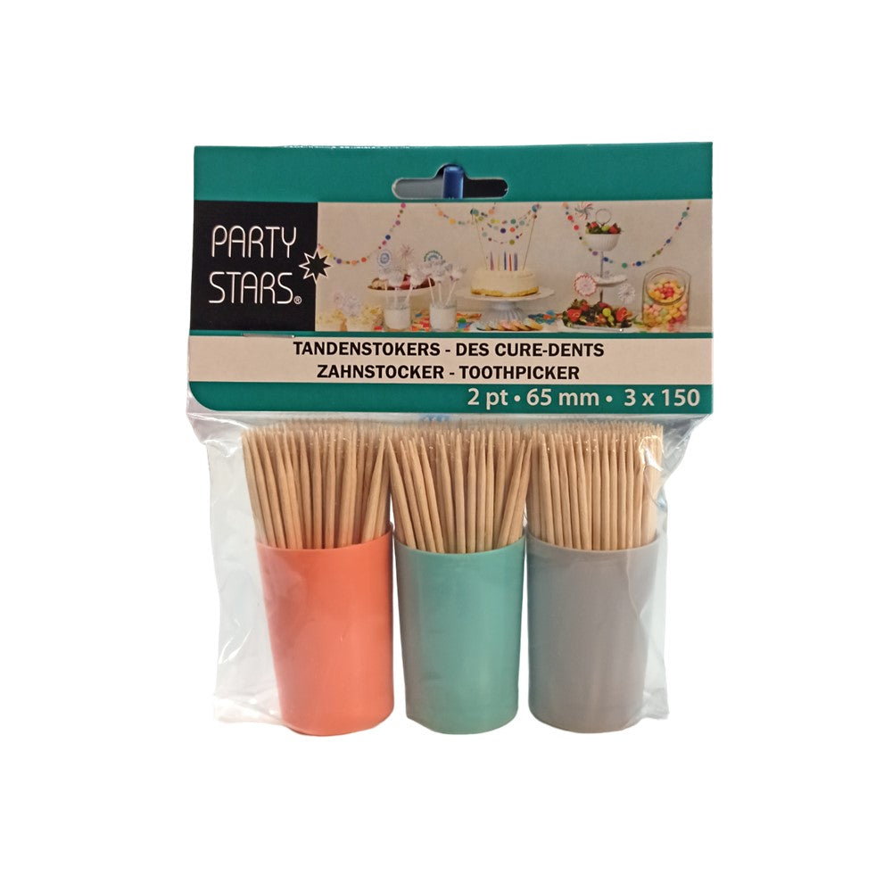 Cleany - Huishoud artikelen - Cocktailprikkers - 65mm - Colored Box - 3x150 Stuks