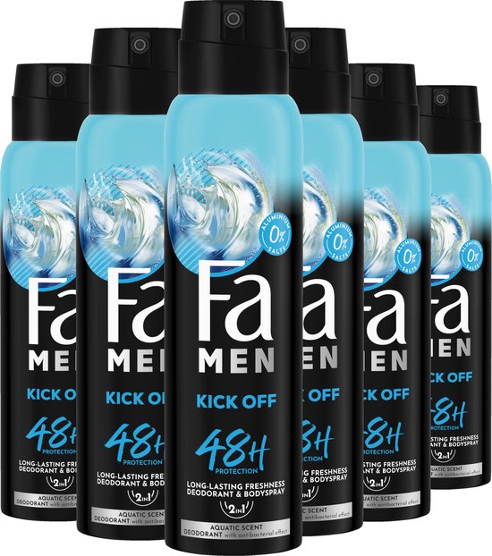Fa Kick-Off Deodorant Spray 6x150ml - Voordeelverpakking