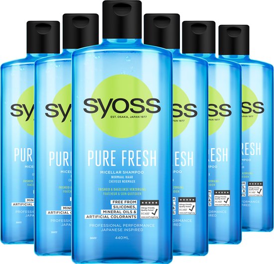 SYOSS Pure Fresh Shampoo 6x 440ml - Voordeelverpakking