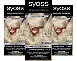 SYOSS Metallics 9-53 - Metallic Look - Permanente Haarverf - Haarkleuring - Grijsdekking - Voordeelverpakking - 3 Stuks