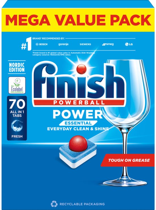Finish Vaatwastabletten All-in-1 Power Essential - 70 stuks