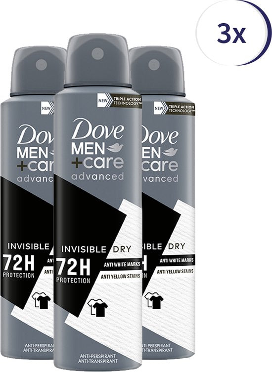 Dove Men+Care Deodorant Spray Invisible Dry - Voordeelverpakking 3 x 150 ml