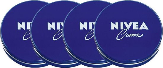 NIVEA - Crème in pot - 250 ml - Bodycrème - Blauw Blik - 4 stuks - voordeelverpakking