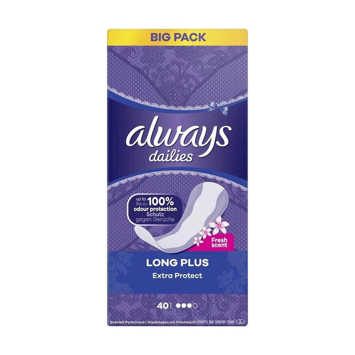 Always Dailies - Inlegkruisjes - Long Plus - Fresh Scent - Extra Protect - Big Pack - 40 Stuks