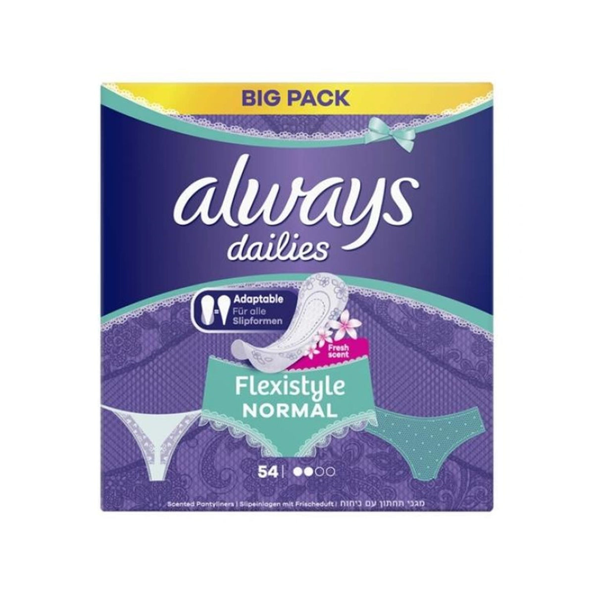 Always Dailies - Inlegkruisjes - Normal - Flexistyle - Fresh Scent - Big Pack - 54 Stuks