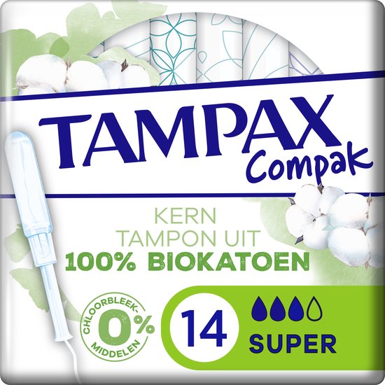 Tampax Cotton Protection Compak Super Tampons - Tampons met Inbrenghuls - 14 stuks