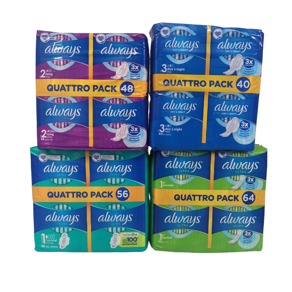 Always Ultra - Maandverband - Gemengde Doos - 4 Assortimenten - 15 Stuks
