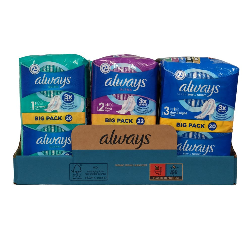 Always - Display - Maandverband - Ultra - 5 Assortimenten - 15 Stuks