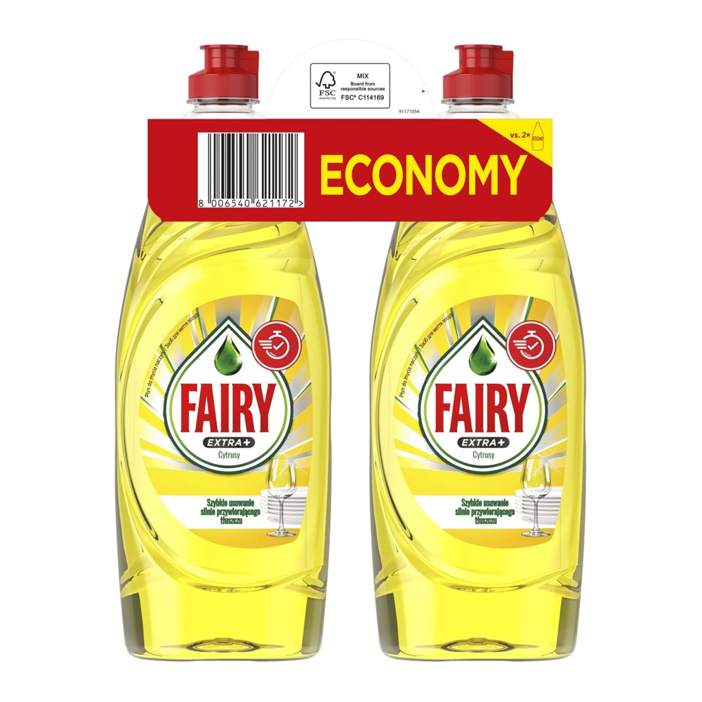 Fairy - Afwasmiddel - Extra Plus - Citrus - 2x650ml