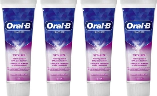 Oral B - Tandpasta - 3D White - Vitalize - 75ml x 4