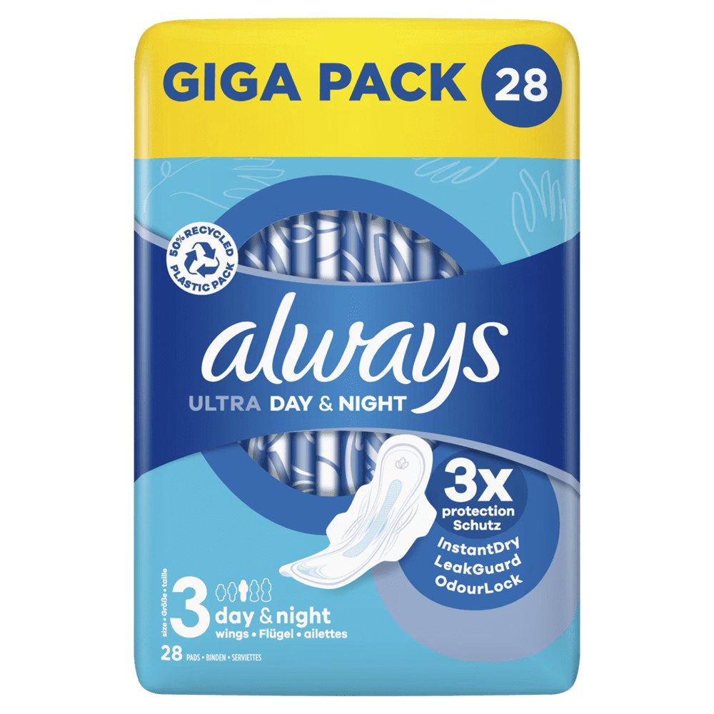 Always - Maandverband - 3 Day & Night With Wings - Ultra Day & Night - 3x Protection - 28 Stuks