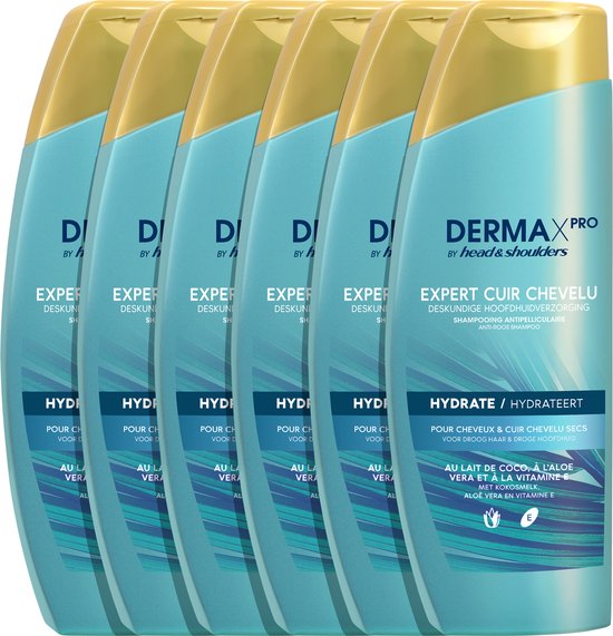 DERMAxPRO by Head & Shoulders - Hydrateert - Anti-roos shampoo - voor droog haar & droge hoofdhuid - Voordeelverpakking 6 x 225 ml