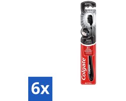 Colgate - Tandenborstel - Charcoal Black 360 Medium - Zwart - 1 Tandenborstel - Voordeelverpakking - 6 stuks