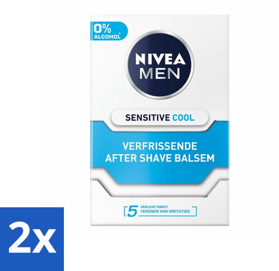 NIVEA Men Aftershave Balsem Sensitive Cooling 100 ml - Voordeelverpakking - 2 stuks