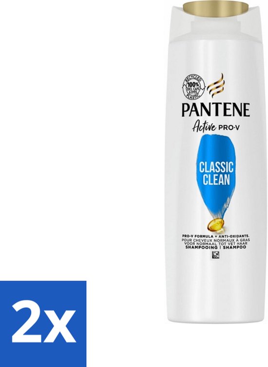 Pantene - Shampoo - Classic Clean - Verfrissende Reiniging - Voor Normaal Haar - 400 ml - Voordeelverpakking - 2 stuks