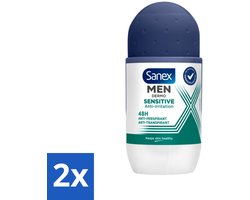 Sanex Men - Deodorant - Roller - Dermo Sensitive - Voor de Gevoelige Huid - 50 ml - Voordeelverpakking - 2 stuks