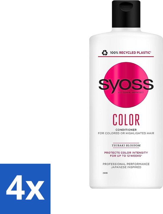 Syoss Conditioner Color - Shampoo - Kleurbehoud - 440 ml - Voordeelverpakking - 4 stuks