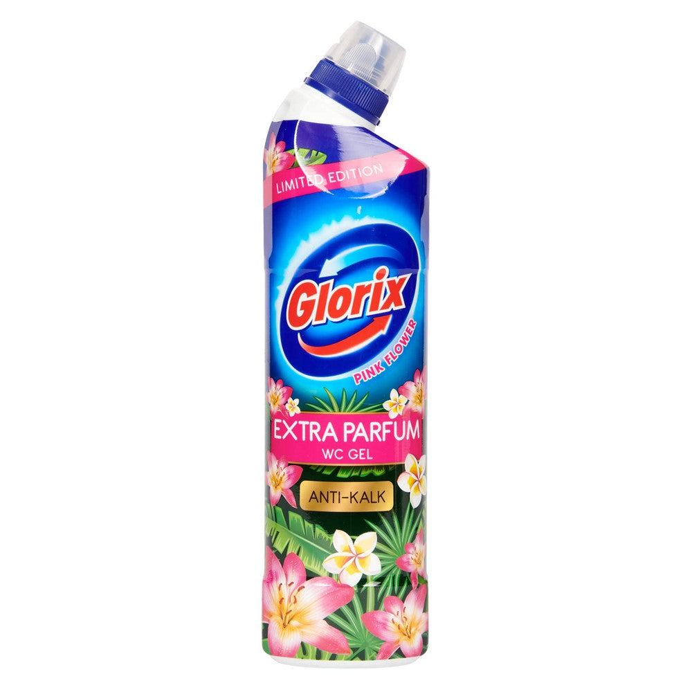 Glorix - Toiletreiniger - Gel - Pink Flower - Extra Parfum - Anti Kalk - 750ml