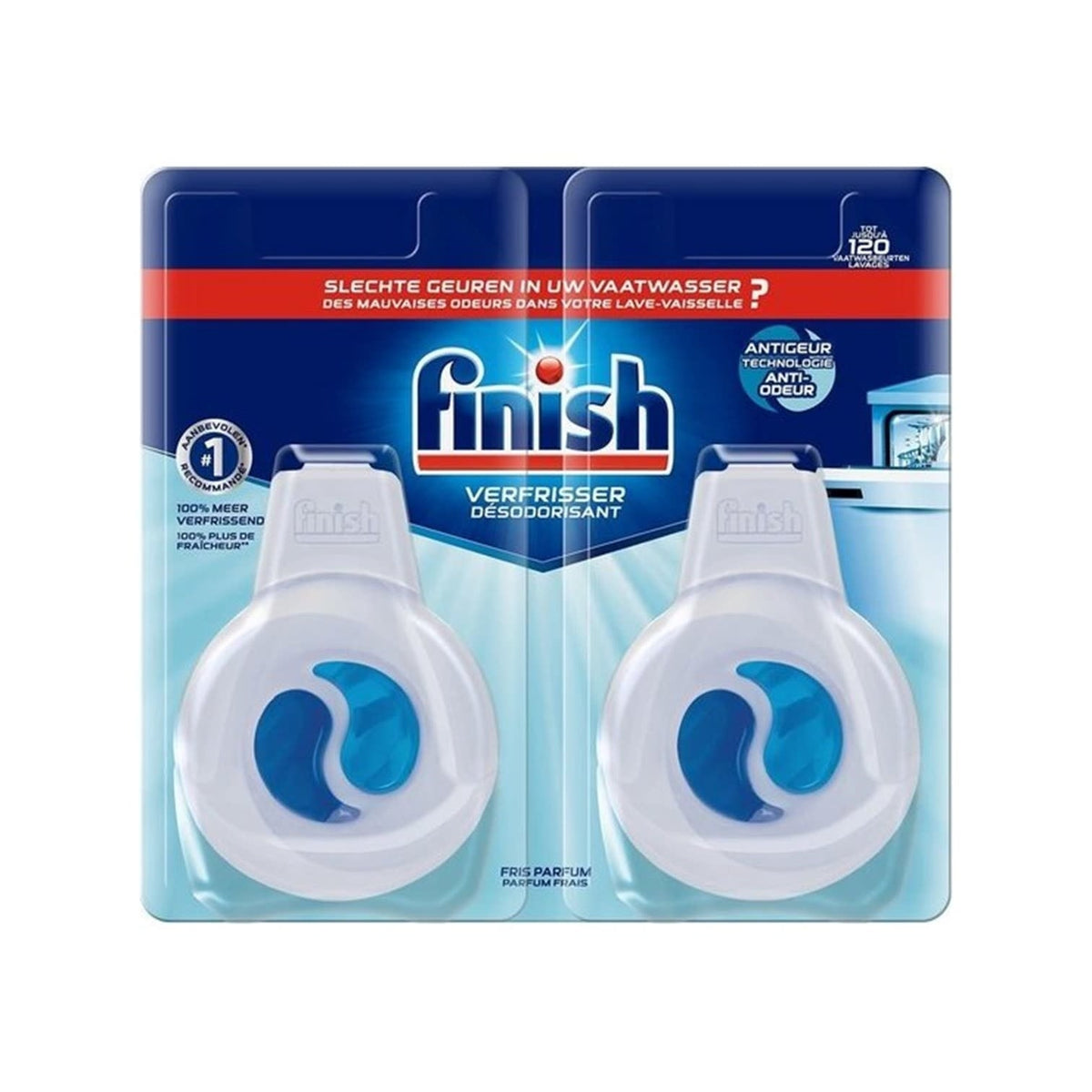 Finish - Vaatwas - Verfrisser - Anti-Geur - Tot 120 Vaatwasbeurten - 2x4ml