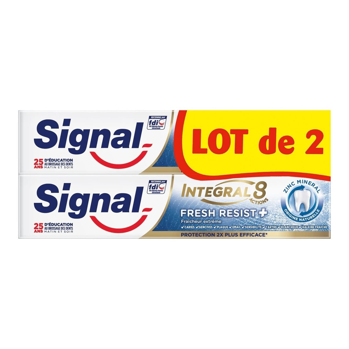 Signal - Tandpasta - Integral 8 Action - Fresh Resist+ - 2x75ml