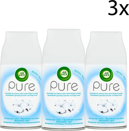 Air Wick - Luchtverfrisser - Navulling - Zachtheid van Katoen - 250ml x 3