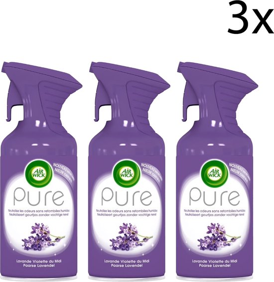 Air Wick Luchtverfrisser Spray - Pure Paarse Lavendel 250ml x3