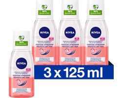 NIVEA Verzorgende Oogmake-up Remover - Geschikt voor waterproof make-up - Gezichtsreiniger Met Vitamine C - 3x125 ml