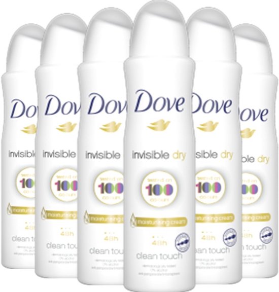 Dove Invisible Dry Anti-transpirant Deodorant - 6 x 150 ml - Voordeelverpakking