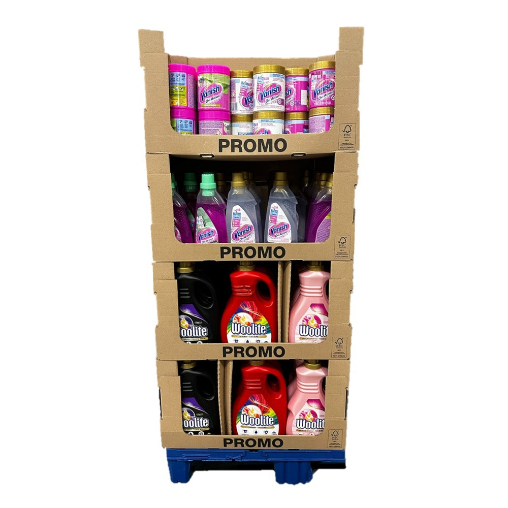 Vanish - Display - Vlekvervijderaar - Oxi Action - Vloeibaar - Woolite - 9 Assortimenten - 84 Stuks