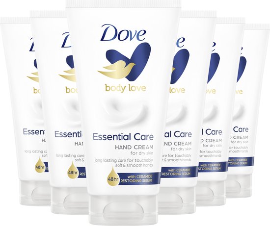 Dove Body Love Handcreme - Essential Care - met Ceramide Restoring Serum - 6 x 75 ml