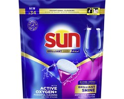 Sun - Vaatwastabletten - Brilliant Shine - All-in 1 - 34 Capsules - Voordeelverpakking
