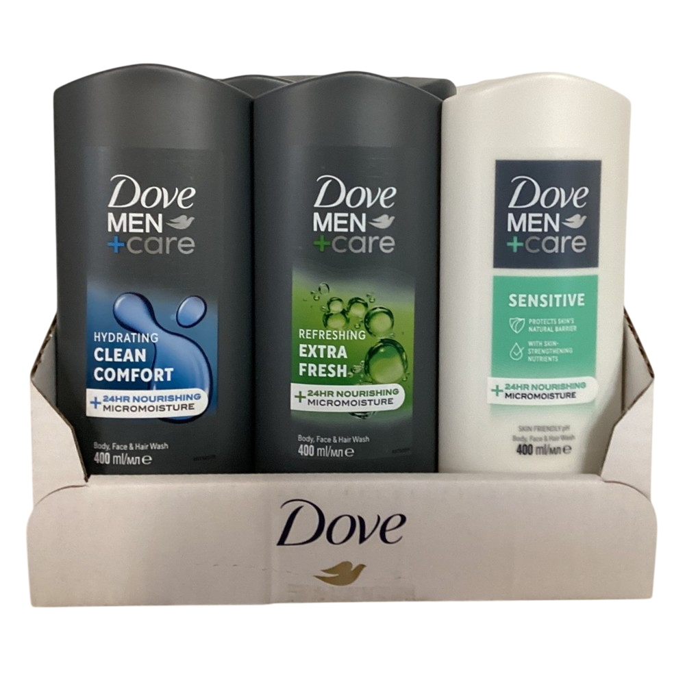 Dove Men+Care - Display - Douchegel - 3 Assortimenten - 17 Stuks