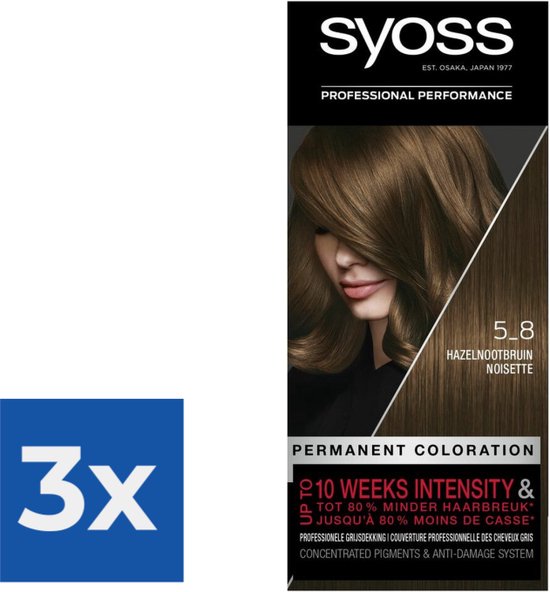 Syoss - Haarverf - 5_8 - Hazelnootbruin - 115ml x 3