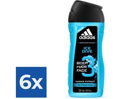 Adidas - Ice Dive - 250 ml - Douchegel - Voordeelverpakking 6 stuks