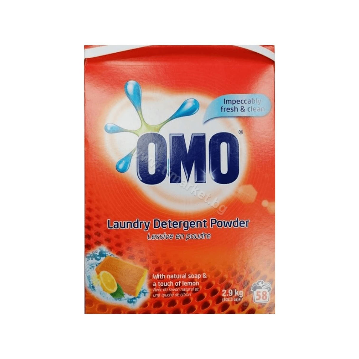 Omo - Wasmiddel - Waspoeder - Natural Soap & Touch of Lemon - 58Wb/2,9kg