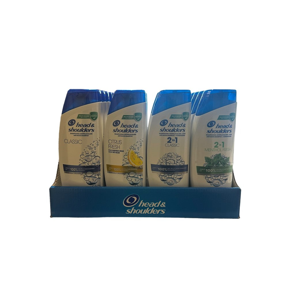 Head & Shoulders - Display - Shampoo - 5 Assortimenten - Classic + Menthol + Citrus + 2in1 Citrus + 2in1 Classic - 20 Stuks