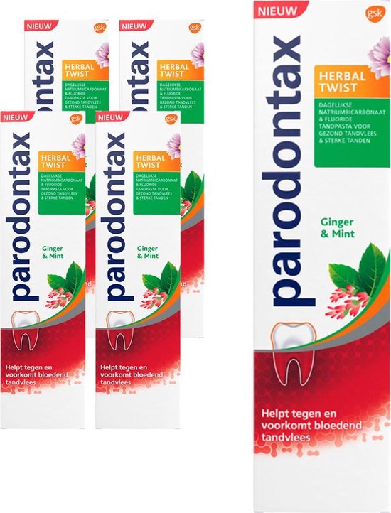Parodontax - Tandpasta - Herbal Twist - Ginger & Mint - 75ml x 4