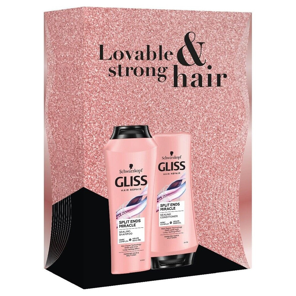 Gliss - Geschenkset - Lovable Strong & Hair - 2 Assortimenten - Shampoo + Conditioner - 1 Stuk