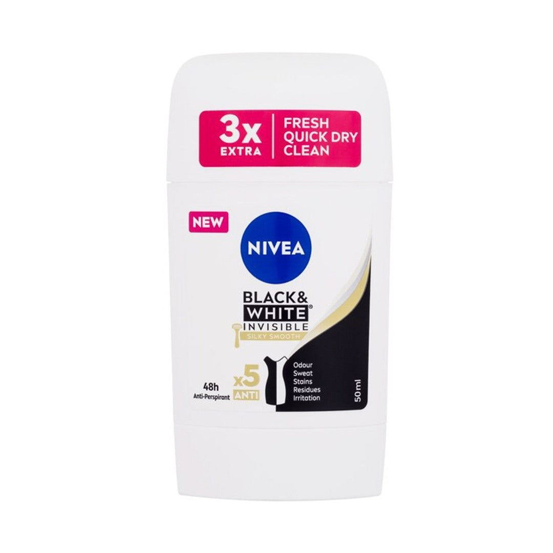Nivea - Deodorant - Stick - Black&White - Silky Smooth - 50ml