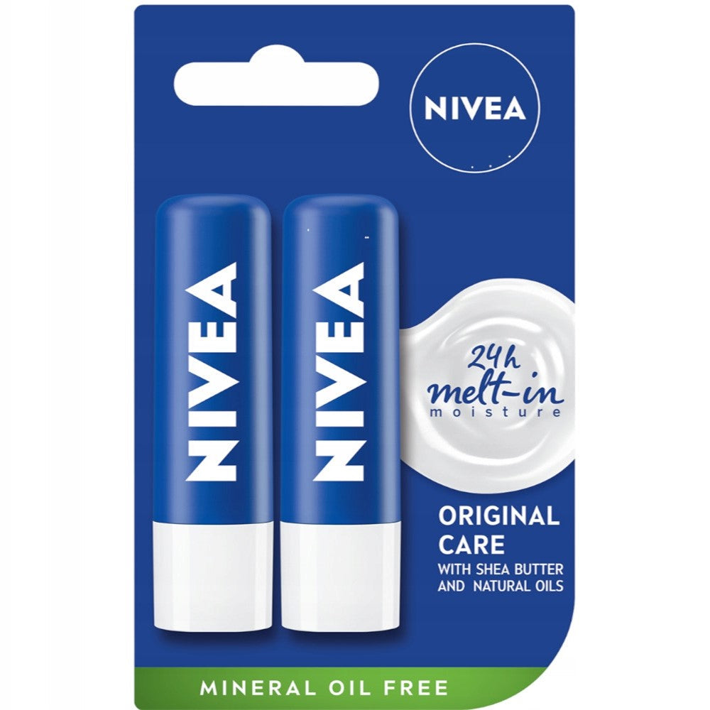Nivea - Lippenbalsem - Original Care - 2 Stuks