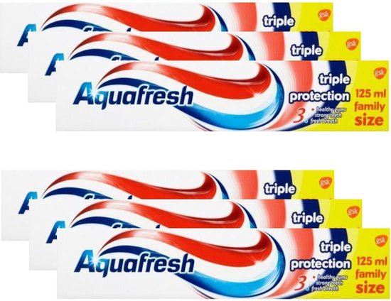 AQUAFRESH Triple Protection XL Tubes - Voordeelverpakking 6 x 125 ML