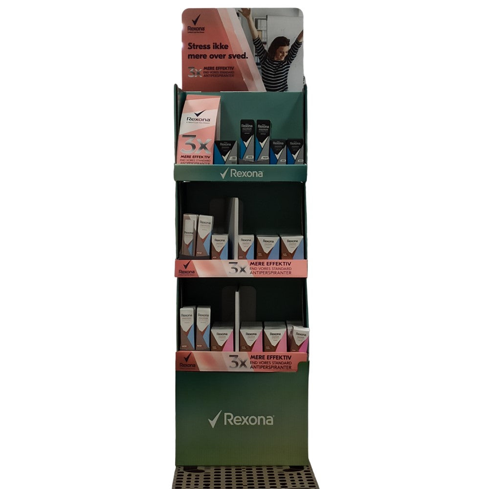 Rexona - Display - Deodorant - Spray/Stick/Roller - 8 Assortimenten - 72 Stuks