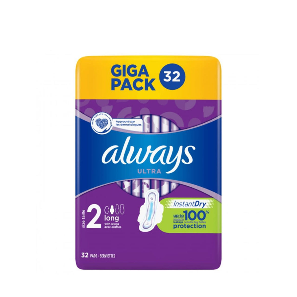 Always Ultra - Maandverband - 2 Long With Wings - Instant Dry - 32 Stuks