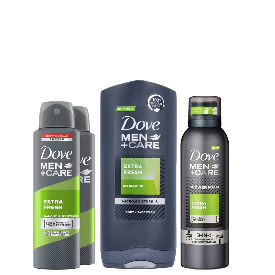 Dove - Geschenkset - Extra Fresh - Deodorant + Douchegel - 4 Products